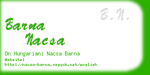 barna nacsa business card